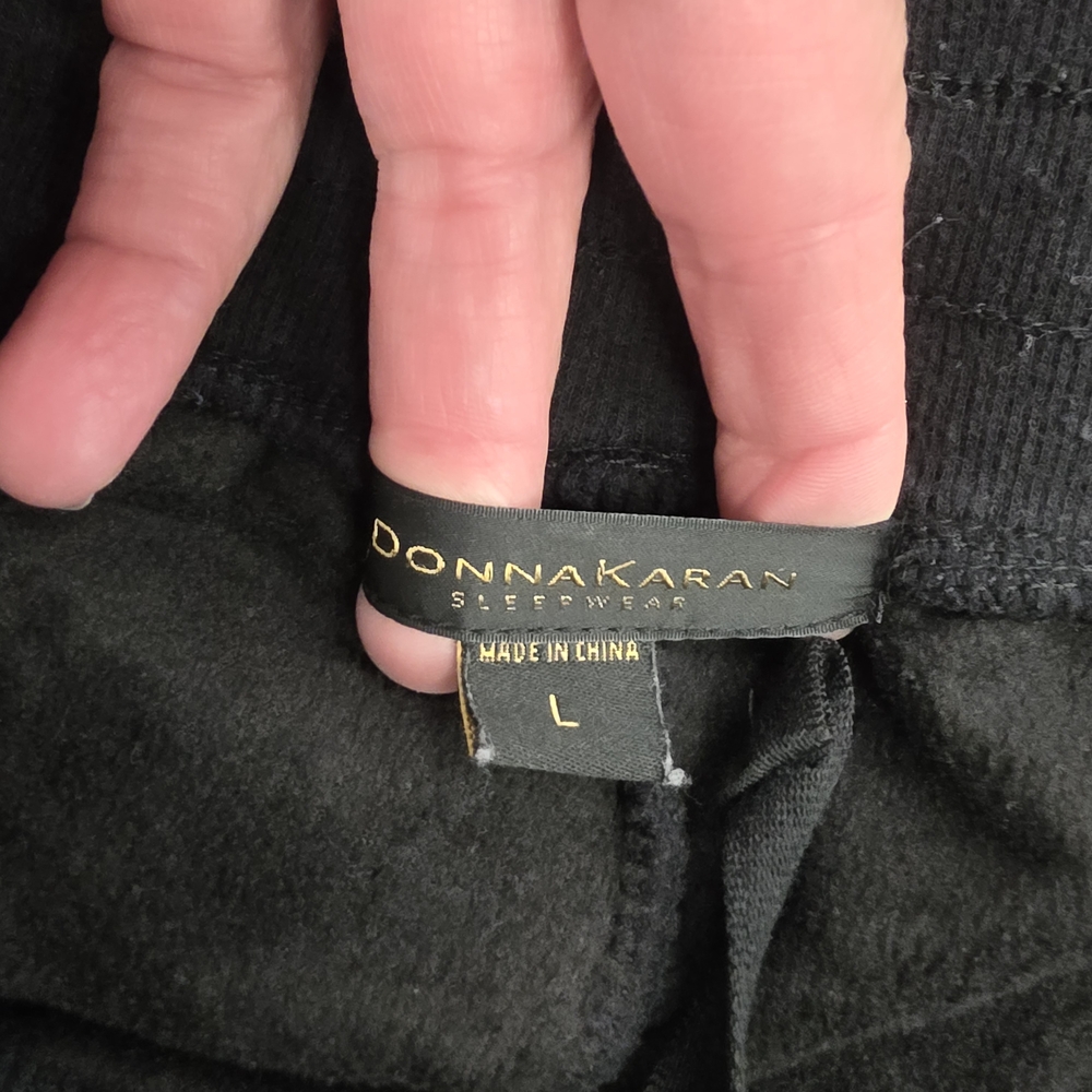 Donna Karan Velvet Black Lounge Pants - Picture 7 of 8